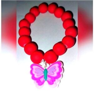 Super cute girls beaded bracelet butterfly